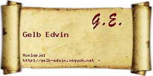 Gelb Edvin névjegykártya